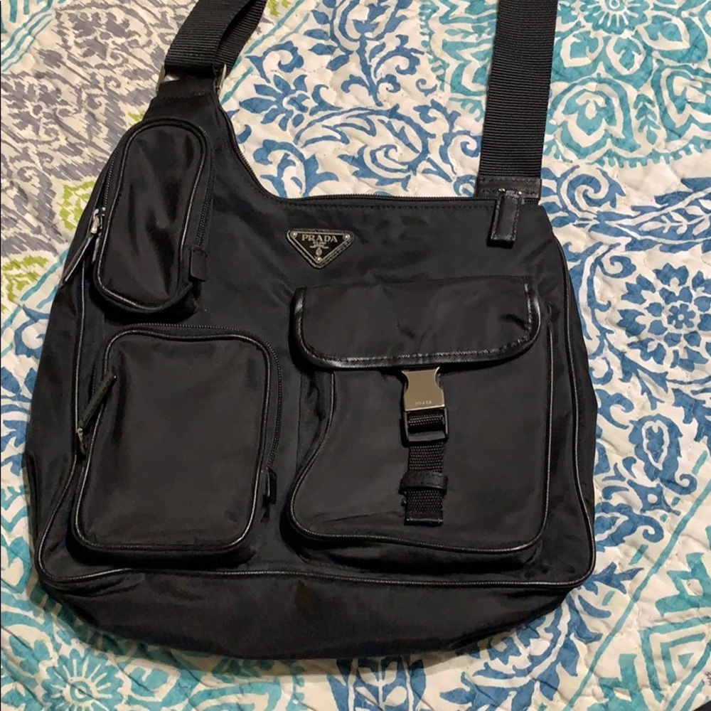 Prada crossbody nylon messenger bag